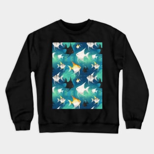 Angelfish Pattern Crewneck Sweatshirt